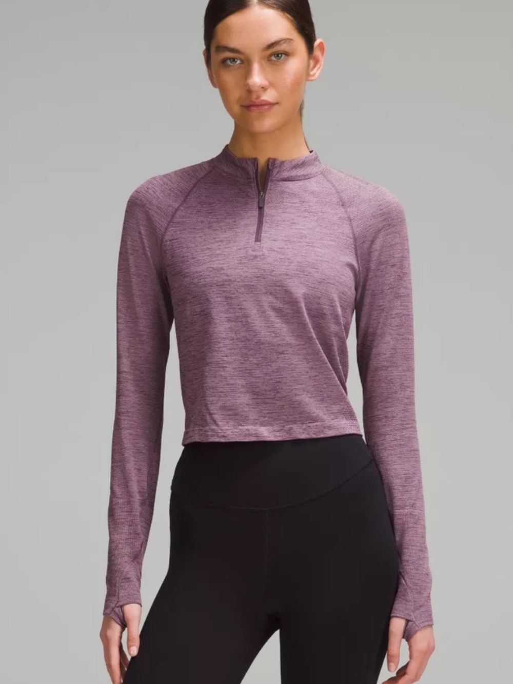 lululemon athletica Heathered Mauve Swiftly Tech Mockneck Half-Zip